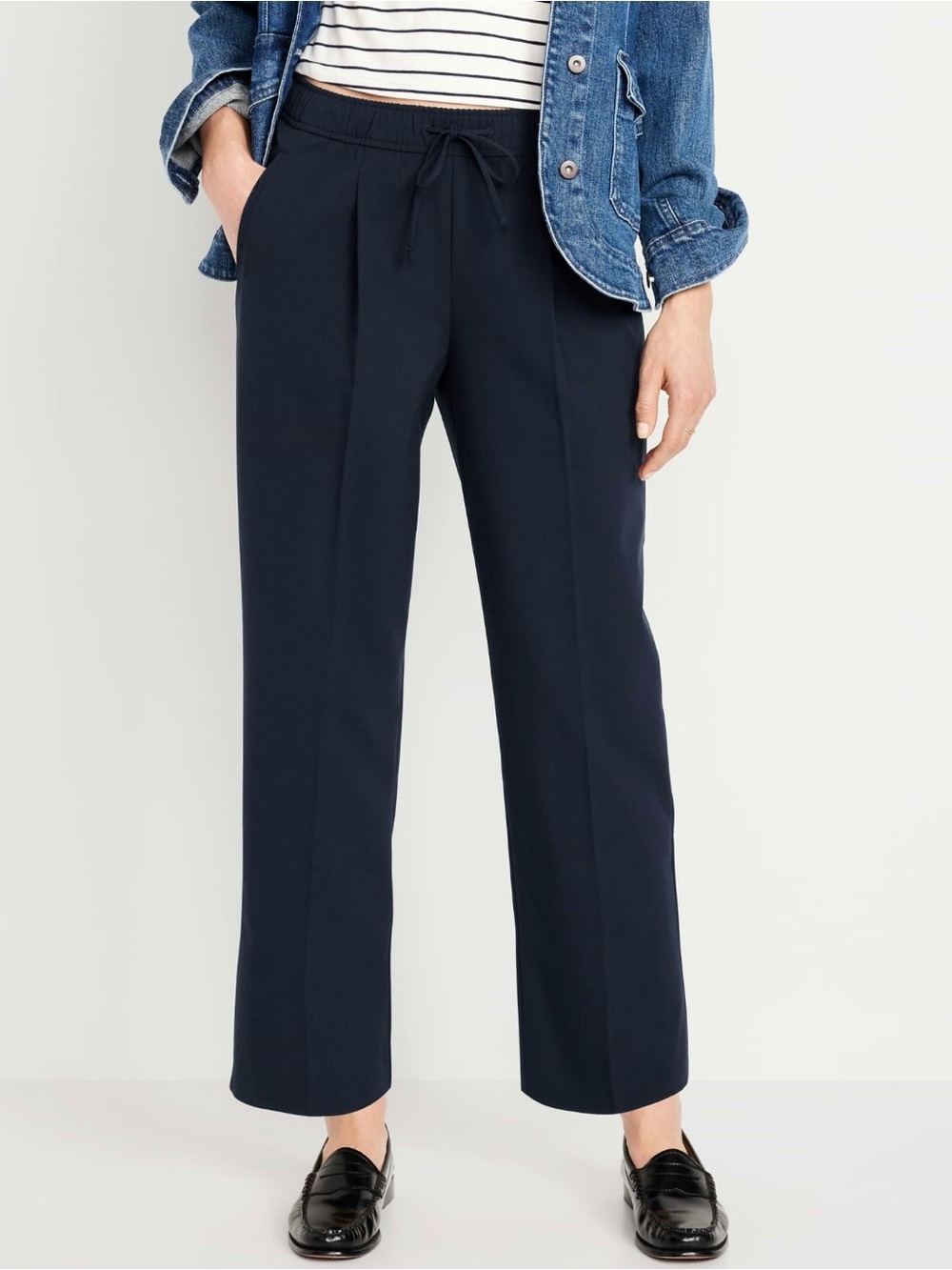 Women's High Waisted Billie Straight Ankle Pants NEW Small TALL